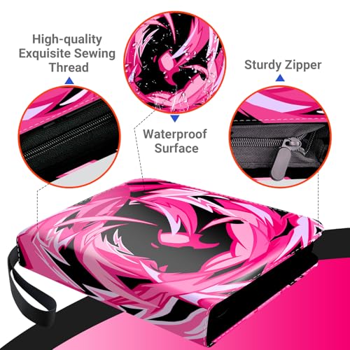 Trading Card Binder for TCG Cards, 9-Pocket Portable Card Collector Ablum Holder Book Fits 900 Cards with 50 Removable Sleeve, Waterproof Card Binder Display Storage Carrying Cases for TCG-Purple - color: ybu-900 cards