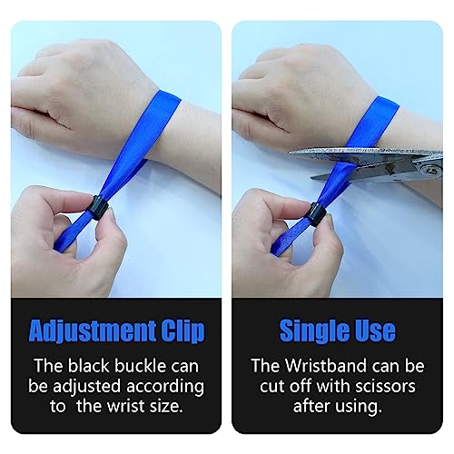 100 Pcs Cloth Wristbands, Disposable Wristbands for Events(Blue) - color: BLUE