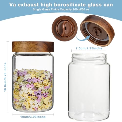 Glass Spice Jars Seasoning Containers Small Glass Jars with Lids Airtight Food Storage Canister for Kitchen Pantry Sugar Tea Coffee Bean Nuts Cookies Herbs Salt (30oz(900ml)*2 pack) - color: 30oz(900ml)*2 pack