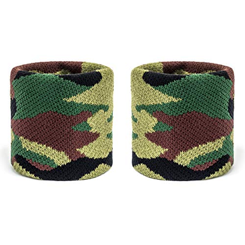 Suddora Camo Headband/Wrist Band Set - Camouflage Sweatbands for Basketball, Tennis, Working Out, Gym - color: Camo Green