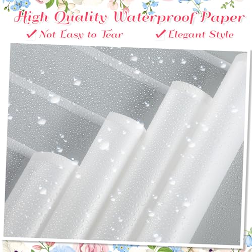 Ctosree 240Sheets Flower Wrapping Paper,Waterproof Korean Bouquet Wrap 23in - color: White