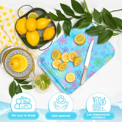 JarThenaAMCS 3Pcs Cartoon Sponge Serving Trays Under the Sea Flower Bubble Reusable Serving Dishes Melamine Platter Party Decoration for Ocean Birthday Party Sharing Snacks Fruit Dessert, 13 x 10 Inch - style: Cartoon Sponge