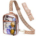 Clear Bag for Stadium Events, Clear Crossbody Sling Purse, 2 Straps - color: 1# Brown-b, style: Style 1
