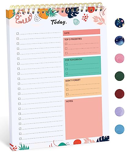 Taja To Do List Notepad, Undated Daily Planner for Work and Goal Setting - color: e-Blossom Grove, size: 1 Pack