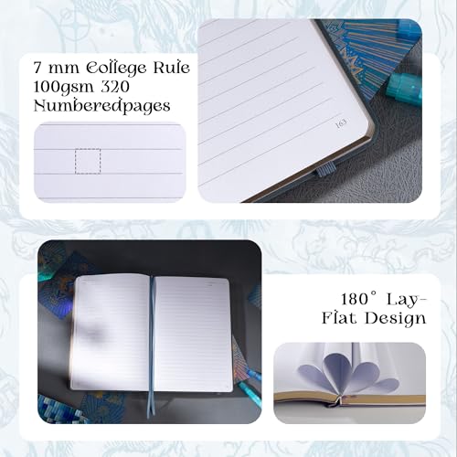 TIEFOSSI A5 Lined Journal for Women & Men, 100 GSM Thick Paper - color: Light Blue, size: Lined