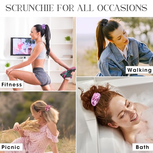 Hoteam 200 Pcs Satin Hair Scrunchies Bulk Ponytail Holders, Fresh Color - color: Fresh Color