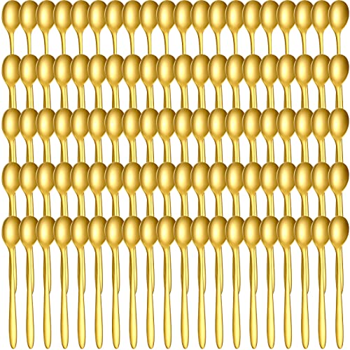 100 Pack Stainless Steel Demitasse Espresso Spoons, 4.33 Inch - size: Gold, style: Classic Style