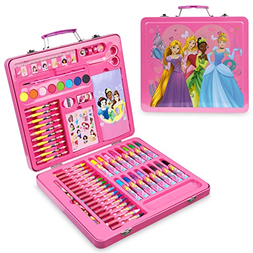 Disney Colored Pencils Art Supplies Kids Drawing Kit School Supplies Painting Kit Girls Drawing Pencils Art Kit Travel Case with Crayons Arts and Crafts for Kids 4-12