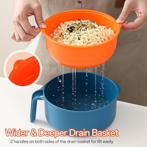 MEACOLIA Jumbo 50 oz Microwave Ramen Cooker Bowl - color: Orange, size: 50 oz Ramen Bowl (Bowl Only)