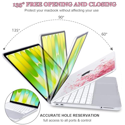 Pink Floral & Butterfly Hard Case for 2026 MacBook Neo 13 Inch A3404 - color: Pink Flower