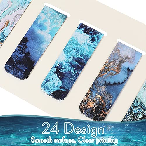 Zonon 24 Pcs Ocean Magnetic Bookmarks Clips for Classroom Students Teachers - style: Ocean