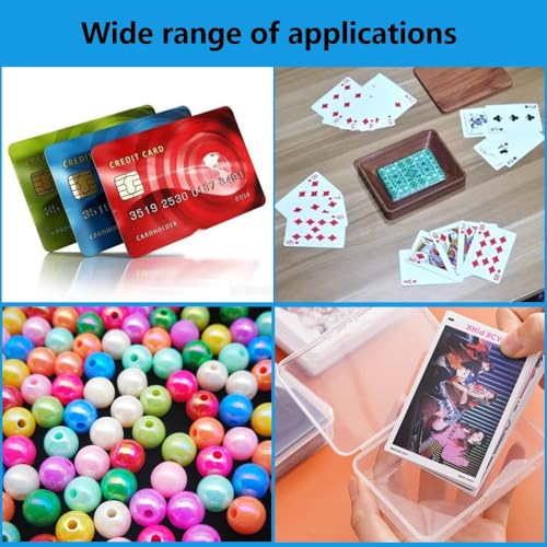 4 Pcs Playing Card Cases, Clear Plastic Card Deck Box, Plastic Trading Card Storage Box for Game Card,Bank Cards,Base Ball Trading Cards, Business Cards