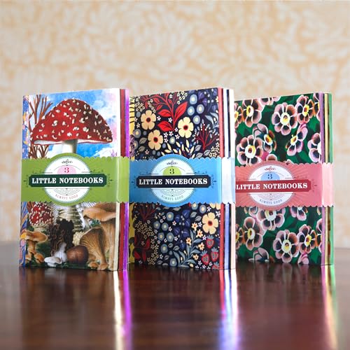 eeBoo: Mushroom Little Books – Set of 3 Small Notebooks, 5.75 x 4, 64-Page Journals with Lines & Dot Grid Pages, Portable Journals - style: Mushroom