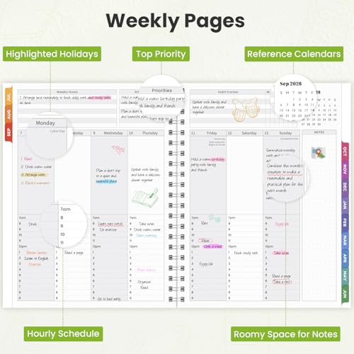 Oucaru Academic Planner 2026-2027 Weekly & Monthly Student Planner 8.5"x11" - color: Beige（8.5"x11"）