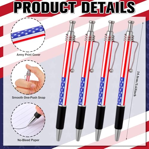 Resurhang 12 Sets Veteran Notebook Gifts 5.5 x 4.3'' Veterans Day Spiral Notebook American Flag Ballpoint Pens for 250th Anniversary Patriotic Supplies Home Office Party Souvenirs - style: Veteran