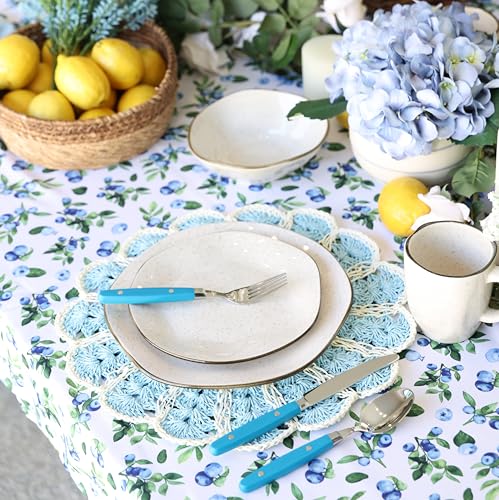 ANNOVA Silverware Set, Retro/Rivet Colorful Stainless Steel Tableware Kitchen Flatware Set Utensils, Includes Dinner Knives, Forks, Spoons, Salad Forks & Dessert Spoons (Blue, 20 Pieces) - color: Sapphire Blue