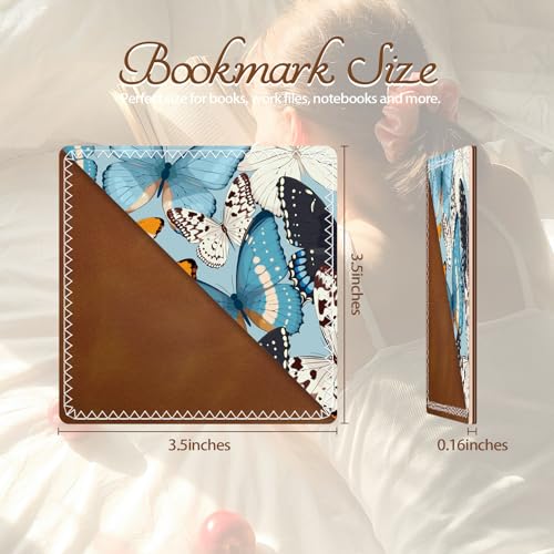 3 Pieces Leather Bookmarks, Personalized & Cute Book Accessories for Reading Lovers, Page Markers for Women Men Girls Boys Student Teacher Kids Retirement Birthday Gifts (Flowers, Butterfly) - color: Flowers, Butterfly