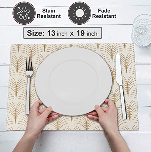 Ruvanti Placemats Set of 6, 100% Cotton Place Mats of 13"x19" – Luminous - color: Luminous