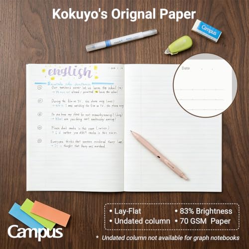 KOKUYO Composition Notebooks, Campus 9-3/4" 7-1/2" Comp Book, Wide Ruled