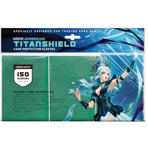 TitanShield Small Japanese Card Sleeves, Green (150 Sleeves) - Fits YuGiOh - color: Green