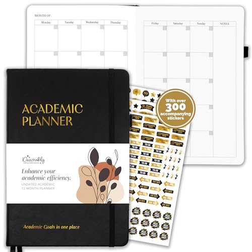 Decorably 240 Pages Undated Weekly & Monthly College Student Planner