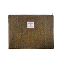 Harris Tweed Handmade Wool Zip Pouch with YKK Zipper Organizer Bag - color: Light Brown, size: Large
