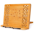 MEGREZ Foldable Bamboo Book Stand Adjustable Cookbook Reading Holder - color: Dandelion