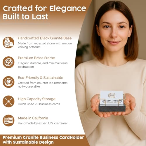 Black Granite Card Holder – Wire Stand, Holds 70 - color: Black Granite