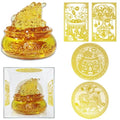 Feng Shui Treasure Basin Set Colorful Crystal Glass Lucky Money Toad - color: Yellow 2