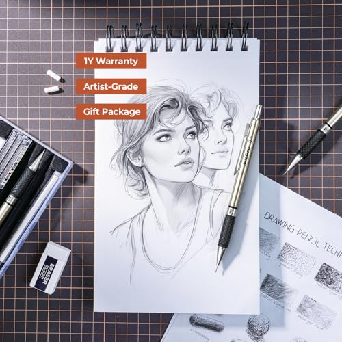 Nicpro 0.5 mm Art Mechanical Pencil Set in Storage Case, 3 PCS - style: 3 Pack (0.5mm)