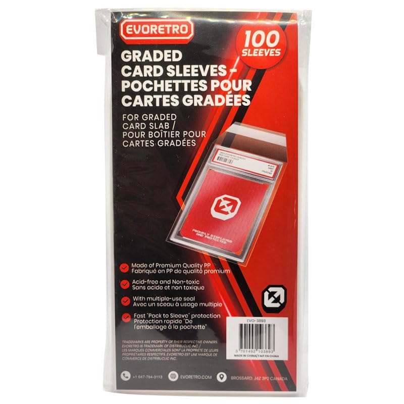 EVORETRO PSA Graded Card Sleeves, PSA Slab Protector for Graded Cards - size: PSA Graded Resealable Sleeves (Pack of 100)