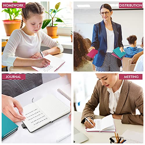feela Pocket Notebook Journals, Mini Cute Small Hardcover College Ruled Notepad Office School Supplies, with 3 Black Pens, 3.5”x 5.5”, 3 Pack, A6, Solid Colors, Gray, Berry, Emerald - color: Gray, Berry, Emerald