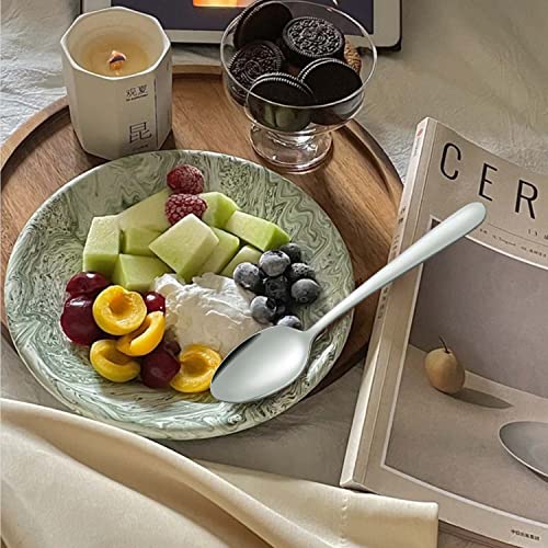 Pleafind 36-Pcs Dinner Spoons Set (7.4 inch), Spoons Silverware, Stainless Steel Spoon, Mirror Polished Tablespoon, Silverware Spoon for Home, Kitchen, Restaurant, Dishwasher Safe - size: 36 Pcs 7.4'' Silver Dinner Spoons