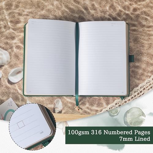 TIEFOSSI A5 Dotted Journal Notebook 190 Pages for Women & Men - color: Deep Green, size: A5-Dotted
