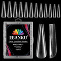 EBANKU 120Pcs Poly Extension Gel Dual Nail Forms Clear Set - color: Coffin-B