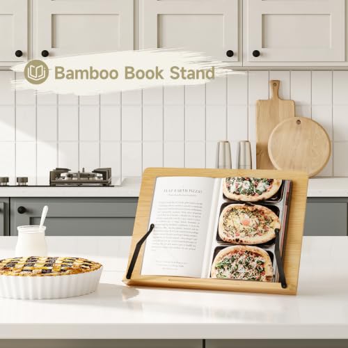 Cook Book Stand,Adjustable Height Book Holder for Reading Hands Free - size: M-13.2*9.5 inches