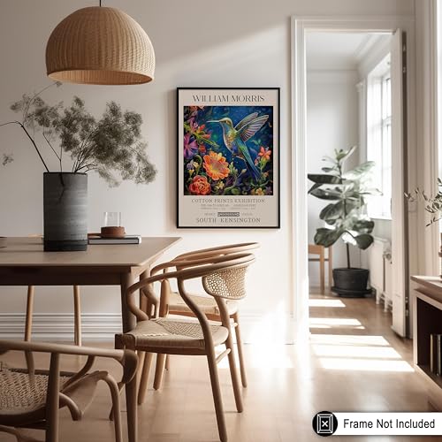 Poster Master William Morris Poster - Hummingbird and Flowers Print - Botanical Art - Exhibition Art - Farmhouse Print - Floral Illustration - Aesthetic Living Room or Office Wall Decor - 11x14 UNFRAMED Wall Decor - color: Style-06, size: 11"L x 14"W