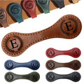 MOTEERLLU Personalized Magnetic Leather Bookmark,Initial,Brown-E - style: Brown-E