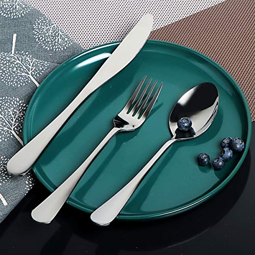 Travel Utensils Set with Case Reusable Portable Cutlery Set Stainless Steel 8pcs Including Dinner Knife Fork Spoon Chopsticks Straws(Silver) - color: Silver