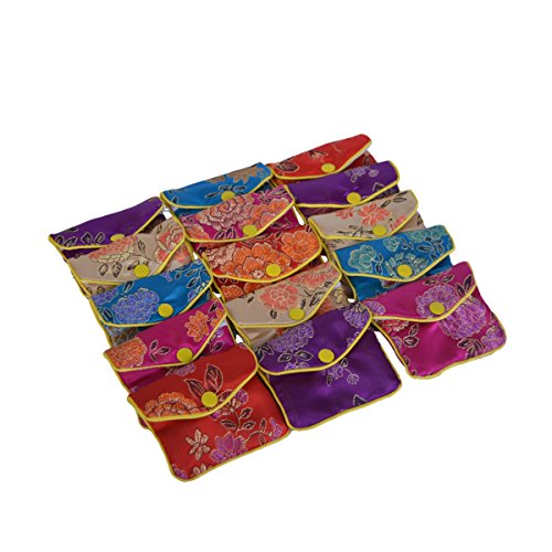 Baitaihem 15 Pack Jewelry Purse Pouch Gift Bags Chinese Silk Style Brocade Embroidered Bag,Multiple Colors(Small) - color: Multiple Colors, size: Small