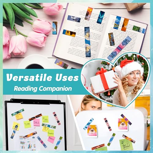 48PCS Magnetic Bookmarks Bulk Magnet Bookmarks Book Lovers Gifts - style: Scenery