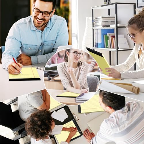 4 Pack Yellow Legal Pads 8.5x11 Wide Ruled Yellow Notepad 8.5x11 Note Pads - color: Yellow 4