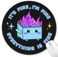 Hancynir Dumpster on Fire Round Mouse Pad, Small Mousepad for Office Desk - color: Blue Dumpster