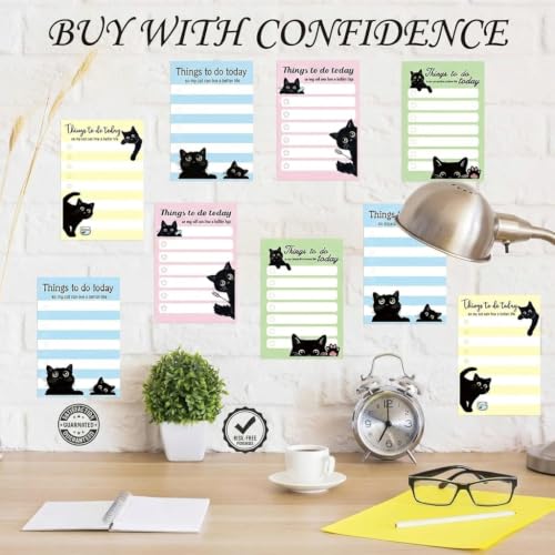 4 Pads Cute Cat Sticky Notes 4x6 Funny Animal Post it Notes Notepads - color: Cute Cat