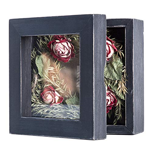 Freezing point Shadow Box Frame 5x5 Shadow Box Display Case Cabinet Picture Frame with Linen Back Memorabilia Awards Medals Bouquet Photos Badge Pin Paw Print Memory Box For Keepsakes Black Small Mini - color: Black, size: 5×5