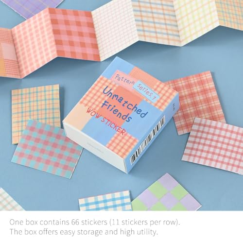 Monolike Wow Sticker Unmatched Friends Pattern Series.1 + Series.2 Set - Mini Size Cute Stickers, Square Stickers - color: Unmatched Friends Pattern Wow Series.1 + Series.2