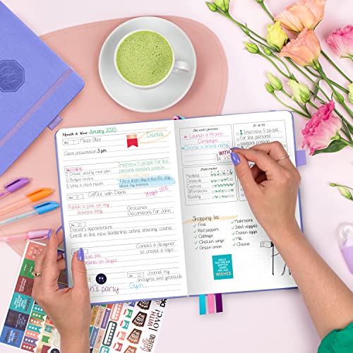 GoGirl Planner for Women, Undated Weekly Agenda Journal, Lavender - color: Lavender, size: A5 (5.8'' x 8.3'')
