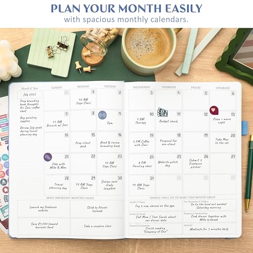 Legend Planner Undated, Weekly & Daily Goal Journal, A4 Periwinkle Gold - color: Periwinkle Gold (Undated), size: A4 (8.2'' x 11'')