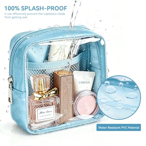 WLLWOO Clear Makeup Bag Mini Cosmetic Pouch Travel Toiletry Organizer - color: 1pcs-Mini-Sky Blue