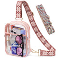 Clear Bag for Stadium Events, Clear Crossbody Sling Purse, 2 Straps - color: 1# Pink-b, style: Style 1